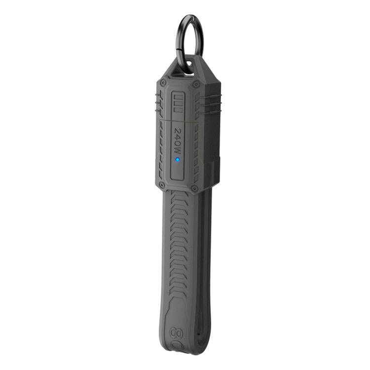 Portable Keychain 80Gbps 240W USB4 Type-C / USB-C Charging Cable(Grey)