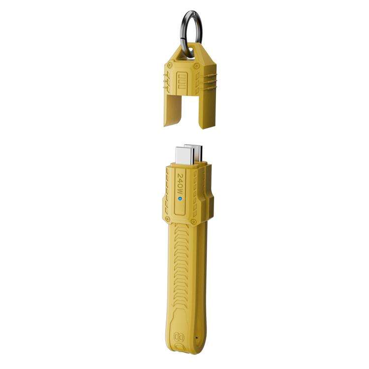 Portable Keychain 80Gbps 240W USB4 Type-C / USB-C Charging Cable(Yellow)