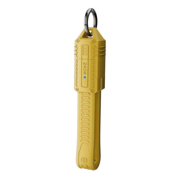 Portable Keychain 80Gbps 240W USB4 Type-C / USB-C Charging Cable(Yellow)