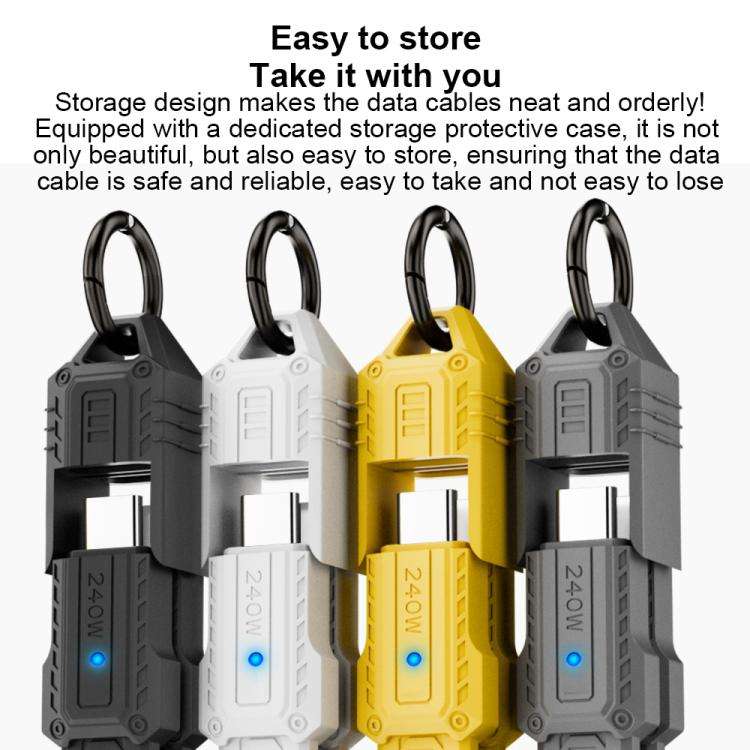 Portable Keychain 80Gbps 240W USB4 Type-C / USB-C Charging Cable(Yellow)