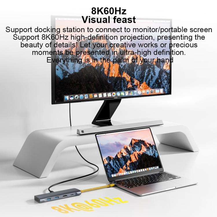 Portable Keychain 80Gbps 240W USB4 Type-C / USB-C Charging Cable(Yellow)