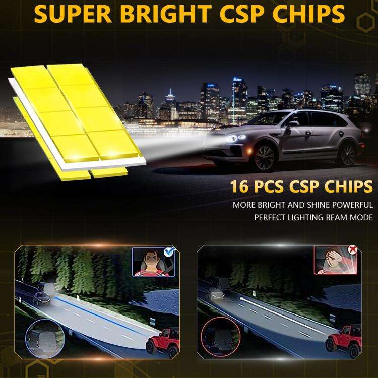 H7 2pcs/Pack 35W 3000LM 6500K IP68 Waterproof Car LED Headlight Bulb(Gold)