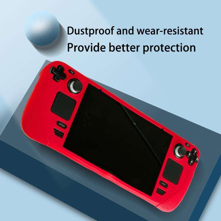 For Steam Deck Game Console Silicone One-piece Protective Case(Black)