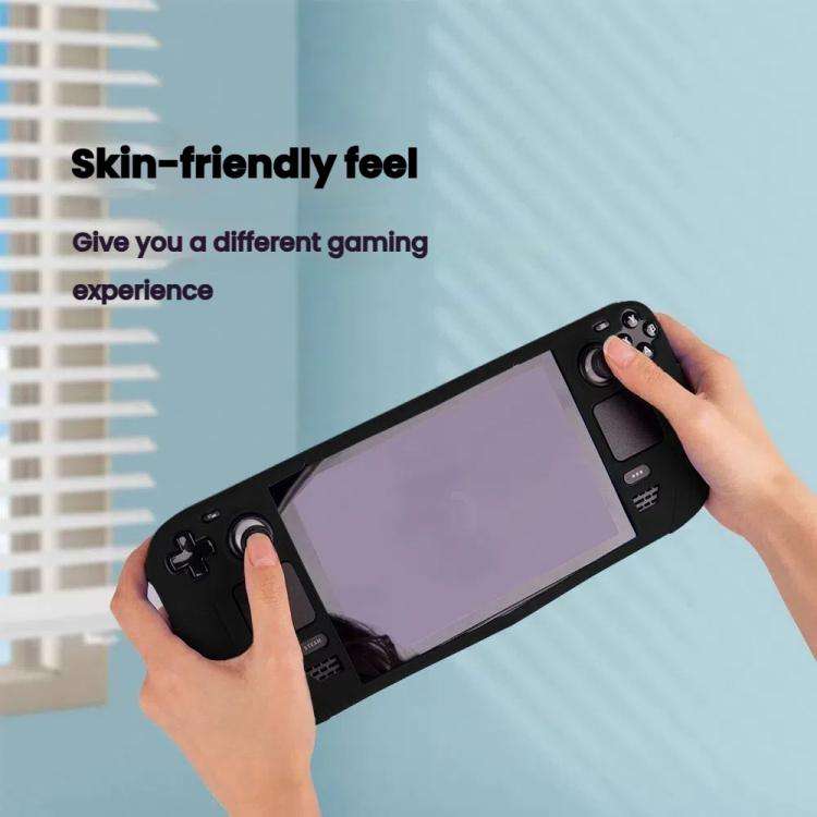 For Steam Deck Game Console Silicone One-piece Protective Case(Black)