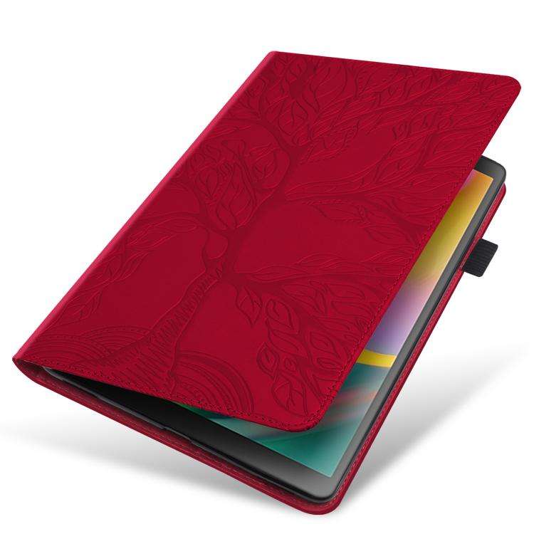 For OPPO Pad SE 11 Life Tree Series Horizontal Flip Leather Tablet Case(Red)