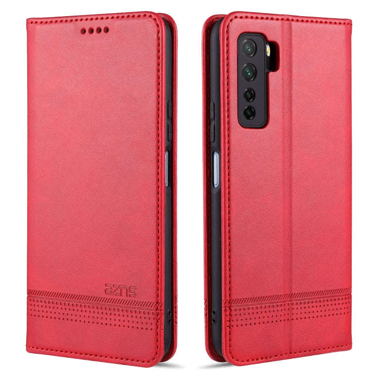 For Huawei Nova 7 SE AZNS Magnetic Calf Texture Horizontal Flip Leather Case with Card Slots & Ho...