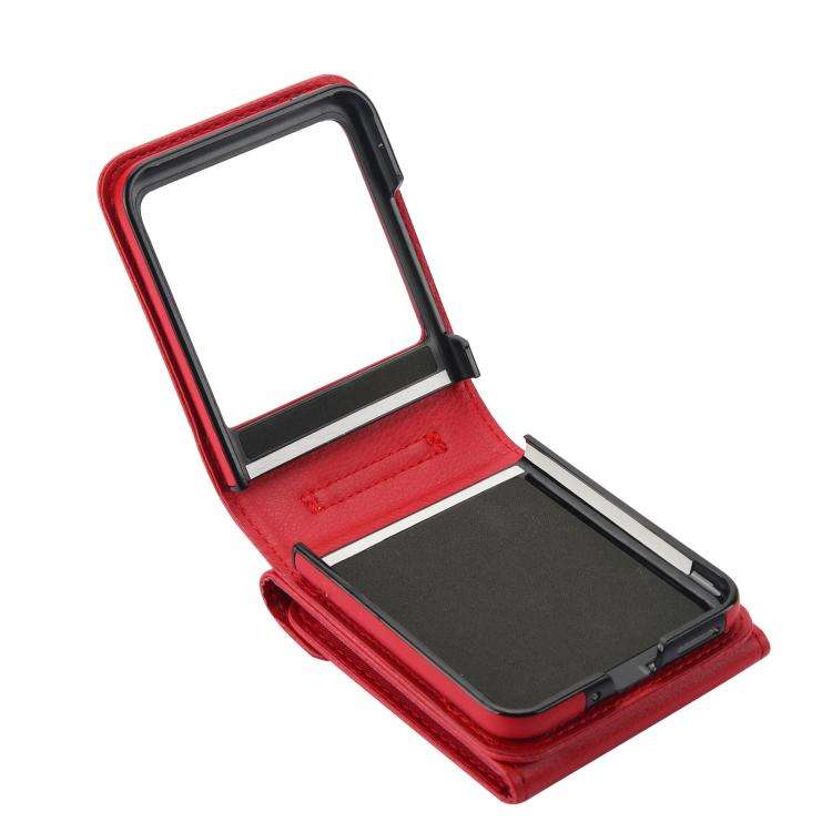 For Motorola Razr 40 Ultra Ring Holder RFID Card Slot Phone Case(Red)