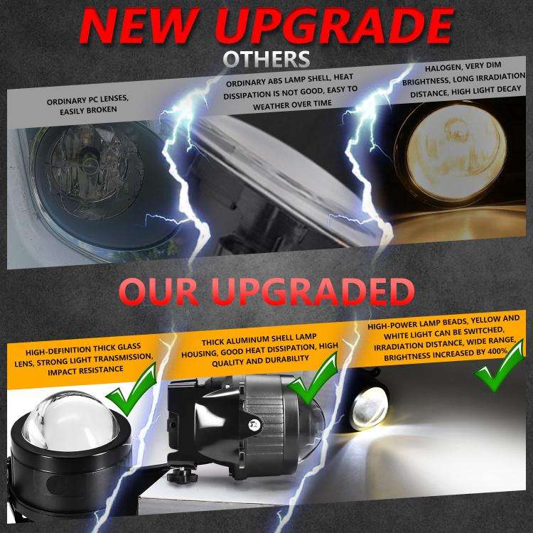 T09 2pcs/Pack 55W 3 inch High Power Dual Lens Fog Light, Type:Four-corner Universal