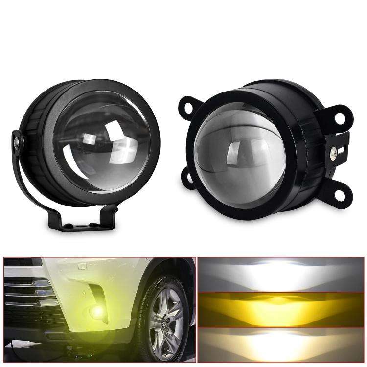 T10 2pcs/Pack 55W 3 inch High Power Dual Lens Fog Light, Universal Double Holder
