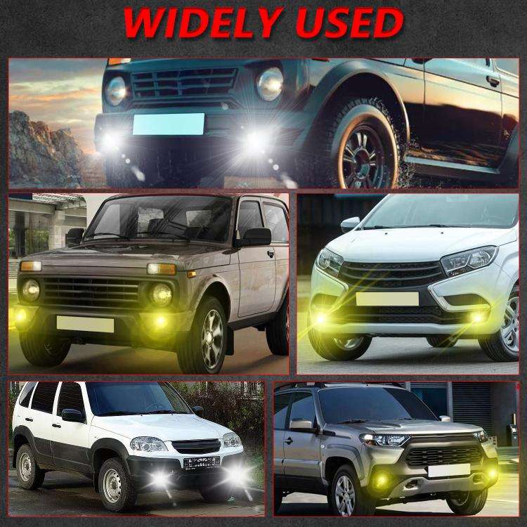 T10 2pcs/Pack 55W 3 inch High Power Dual Lens Fog Light, Universal Double Holder