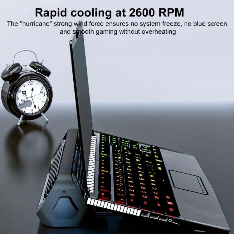 NUOXI X1 Mobile Phone Tablet Laptop Turbine Radiator Cooling Base Rack(Black)