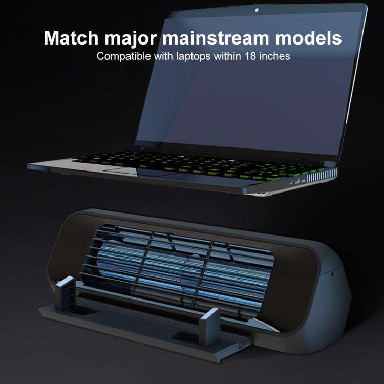NUOXI X1 Mobile Phone Tablet Laptop Turbine Radiator Cooling Base Rack(Black)