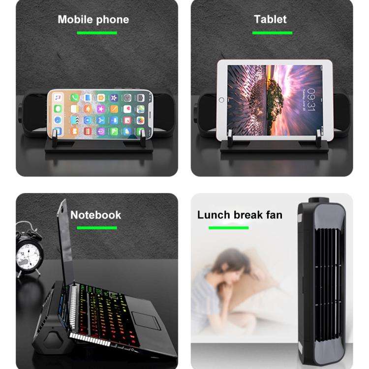 NUOXI X1 Mobile Phone Tablet Laptop Turbine Radiator Cooling Base Rack(Black)