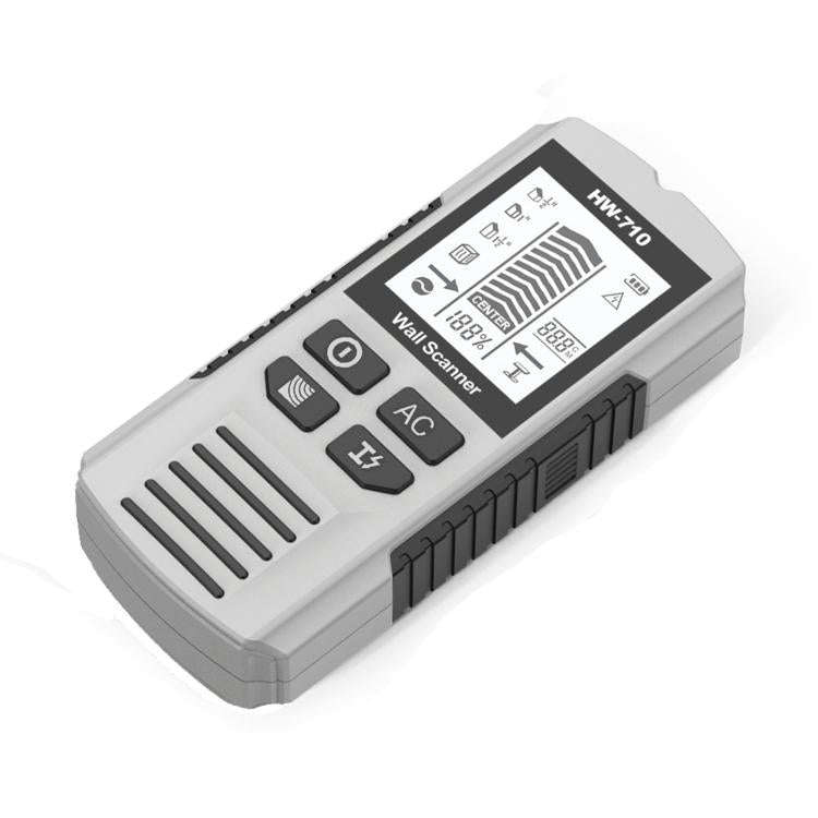 HW-710 5-in-1 Wall Scanner Metal Detector Stud Finder Measuring Instrument(Silver)