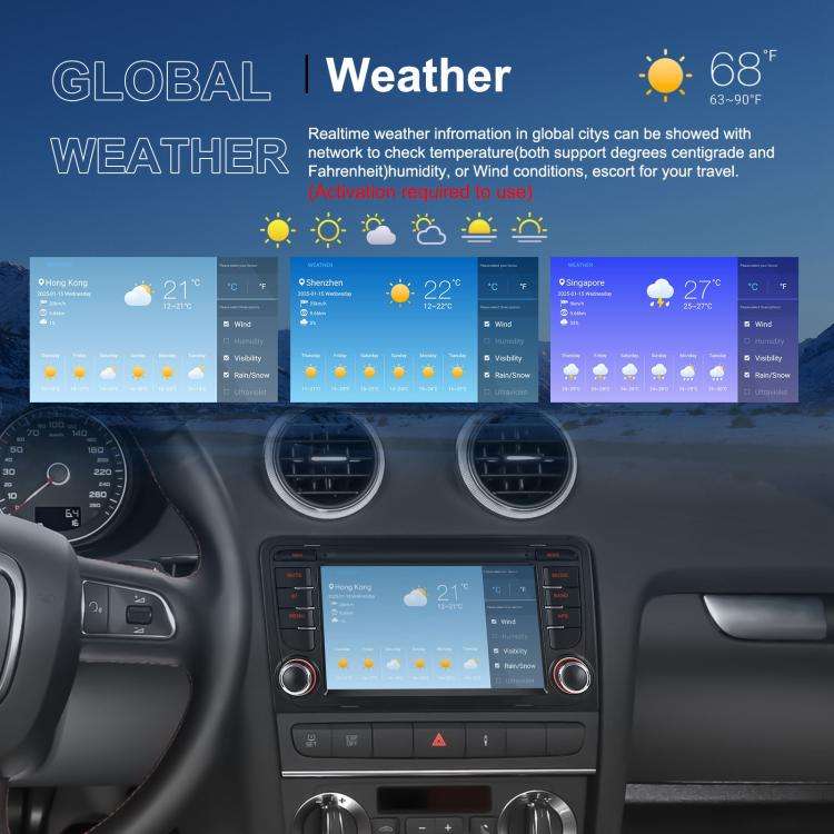 For Audi A3 8P 2003-2012 Android 15 7 inch Smart Central Control Car GPS Navigator Car MP5 Player...