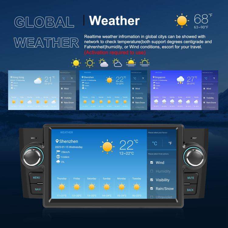 For Fiat Punto 2005-2009 Android 15 7 inch 4G+64G Car Central Control Audio Video Navigation, Spe...