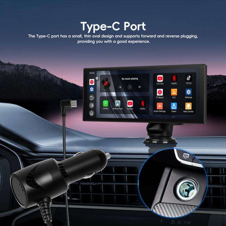 10.1 inch Android 15 2G+32G Car Reversing Display Monitor Screen Without Rear View Camera WiFi Ve...