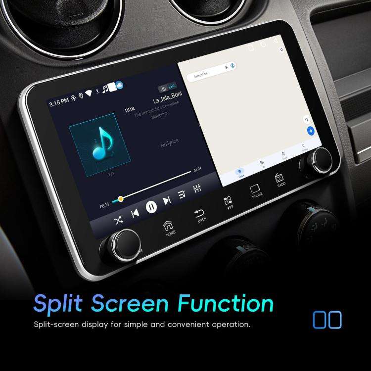 10.36 inch Screen Android 15 Car CarPlay Navigation Integrated Machine with Dual Knob, Specificat...