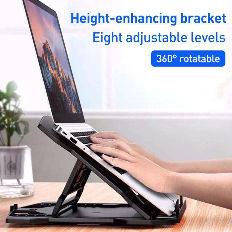 NUOXI N2 8-level Adjustable Laptop Holder, with Turntable(Black)