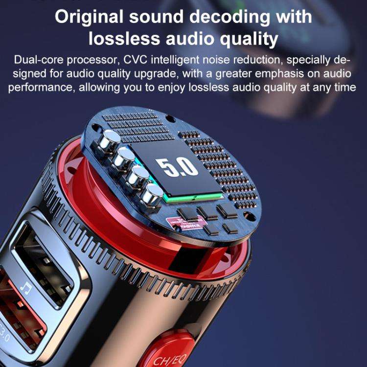 T23 Car FM Transmitter Bluetooth Player Fast Charging(Black)