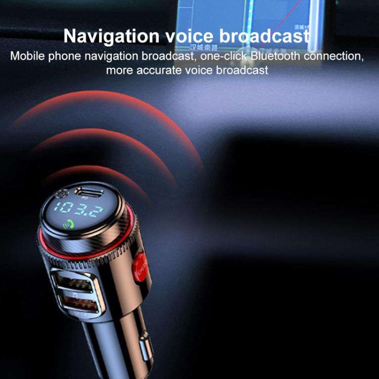 T23 Car FM Transmitter Bluetooth Player Fast Charging(Black)