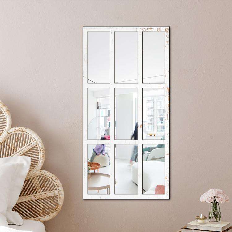 Wood Acrylic Imitation Window Self-adhesive Decorative Mirror, Model:MZ426A-Size L