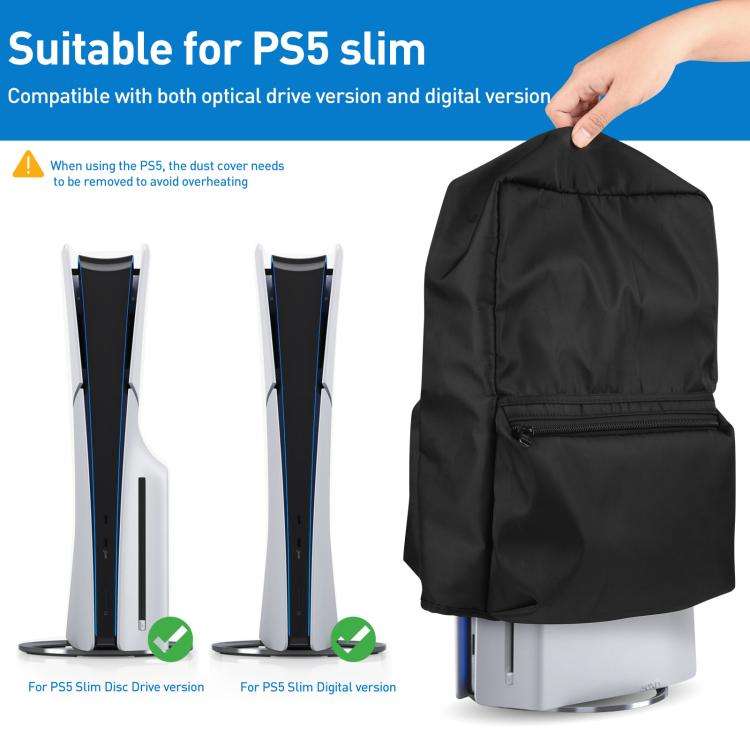 For Sony PlayStation 5 Slim Game Console Storage Dust Cover(Black)