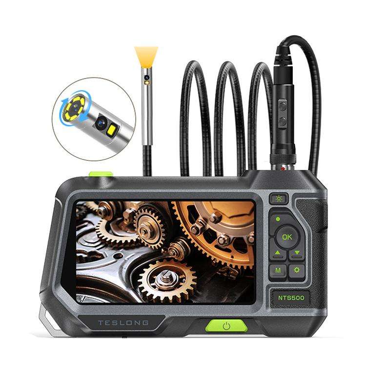 TESLONG NTS500 Industrial Pipeline Endoscope with 5 inch HD Screen, Model:Rotating 8.5mm Dual Len...