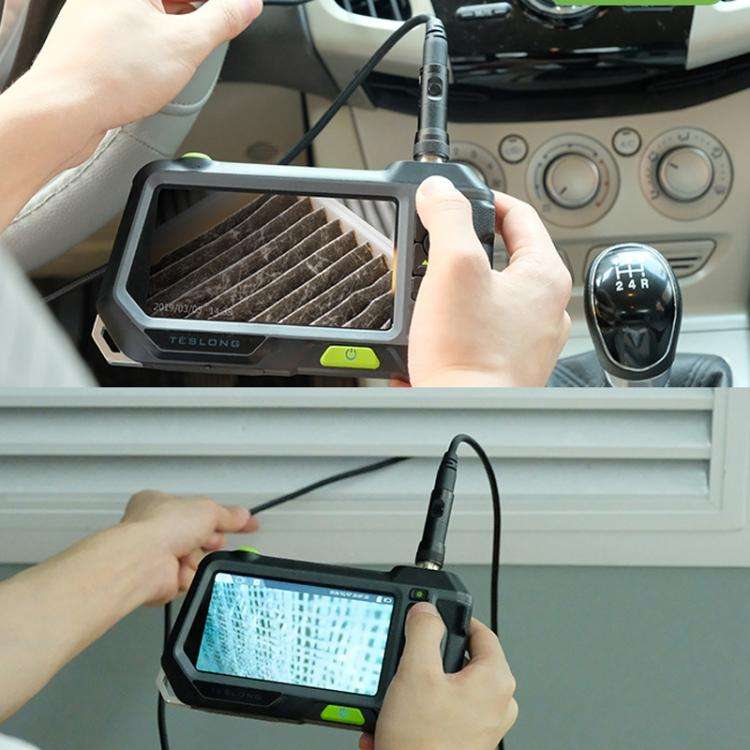 TESLONG NTS500 Industrial Pipeline Endoscope with 5 inch HD Screen, Model:Rotating 8.5mm Dual Len...