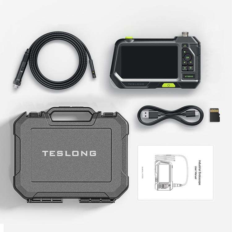 TESLONG NTS500 Industrial Pipeline Endoscope with 5 inch HD Screen, Model:Rotating 8.5mm Dual Len...