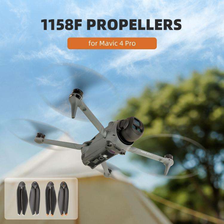 For DJI Mavic 4 Pro Sunnylife 1158F Quick-Release Propellers Blades, Type:Two Pairs(Orange Tip)