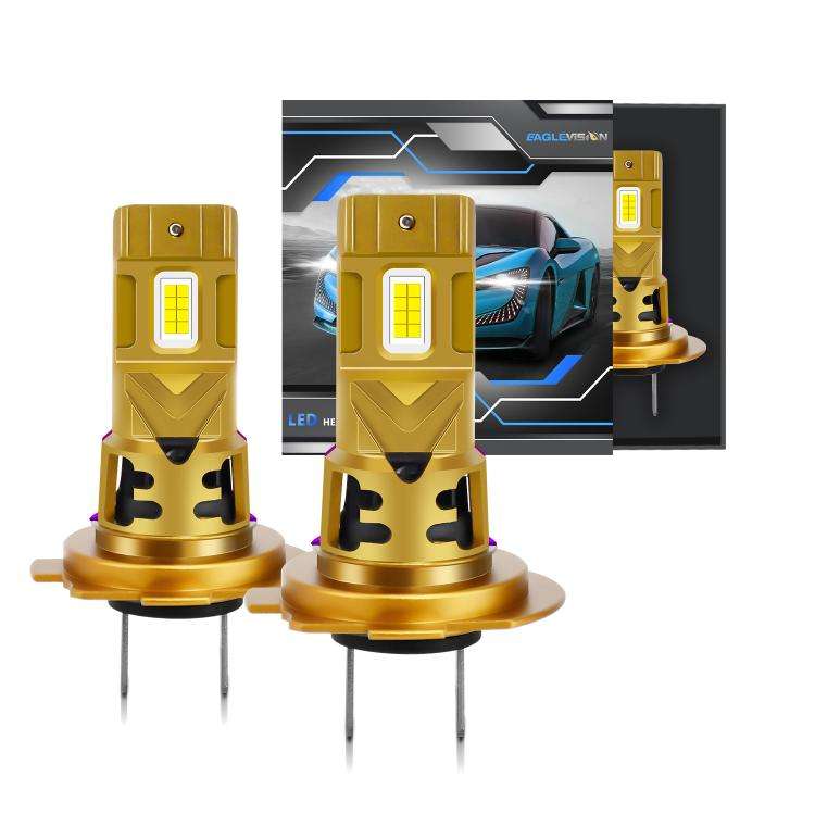 H7 1 Pair 35W 3500LM 6500K Car LED Headlight Bulb(Yellow Purple)