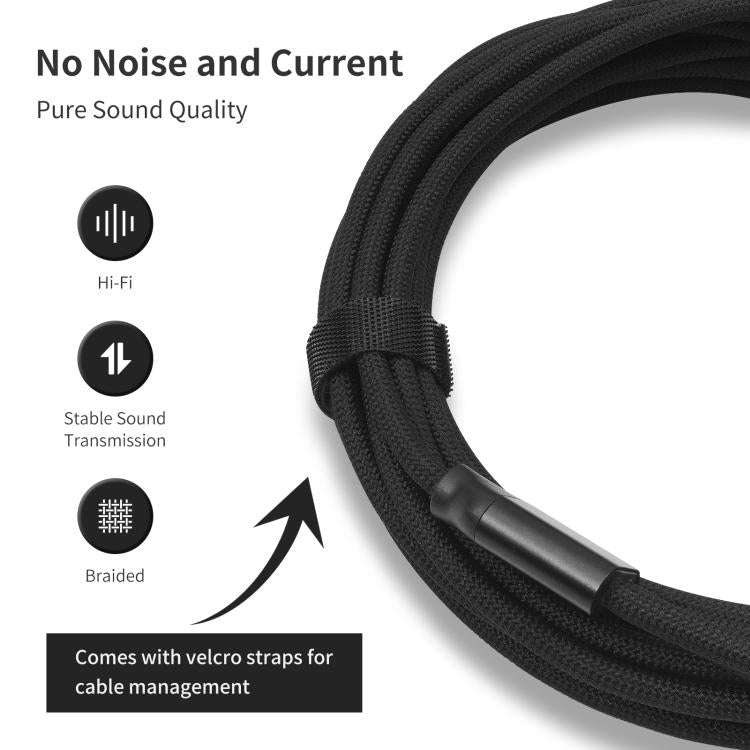 2 RCA Male to 2 RCA Male Audio Cable, Length:7.6m(Black)