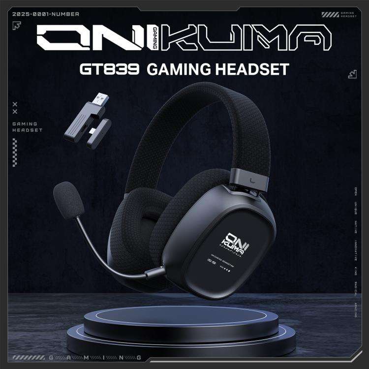 ONIKUMA GT839 Bluetooth 5.4 2.4G Wired E-sports Game Headset(Black)