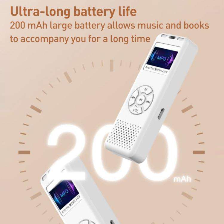 T09 Multifunctional Digital Screen MP3 / MP4 Bluetooth Music Player, Without Memory Card(White)