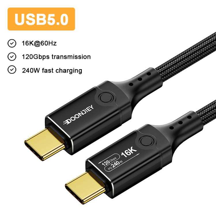 DOONJIEY DJUSB519GR 120Gbps Type-C 16K HD Projection Conversion Cable(Black)