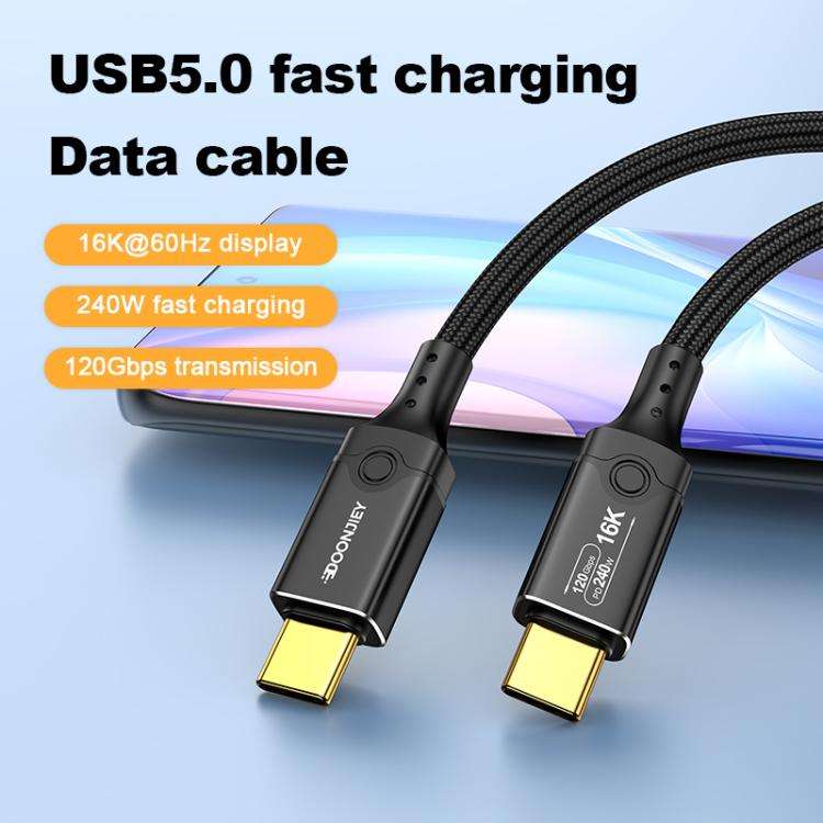 DOONJIEY DJUSB519GR 120Gbps Type-C 16K HD Projection Conversion Cable(Black)