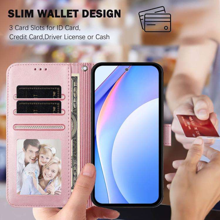 For Blackview A52 / A52 Pro Litter Panda Embossing RFID Leather Phone Case with Lanyard(Pink)