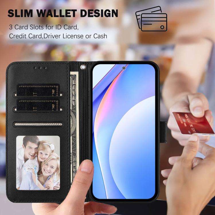 For Blackview A52 / A52 Pro Litter Panda Embossing RFID Leather Phone Case with Lanyard(Black)