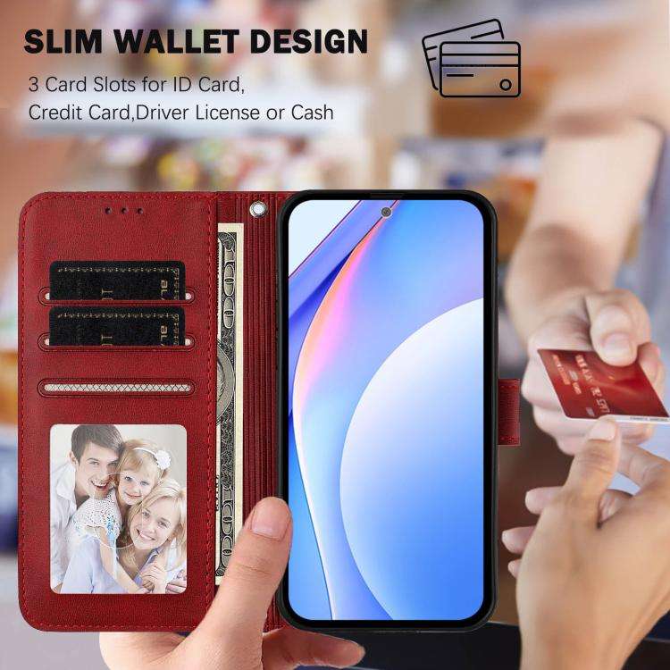 For Blackview A52 / A52 Pro Litter Panda Embossing RFID Leather Phone Case with Lanyard(Wine Red)