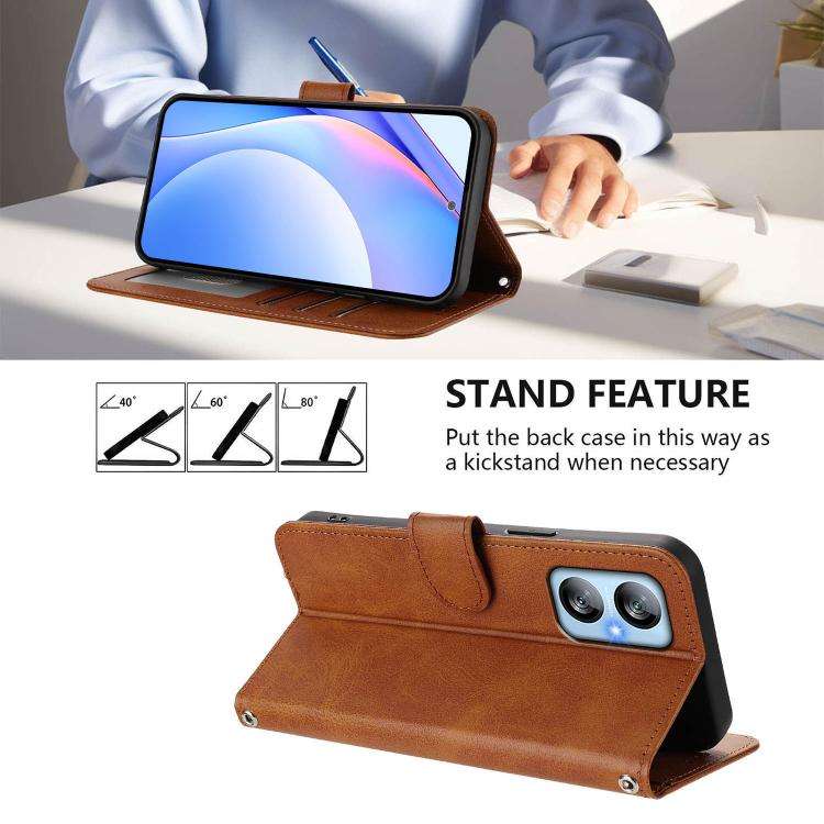 For Blackview A52 / A52 Pro Litter Panda Embossing RFID Leather Phone Case with Lanyard(Brown)
