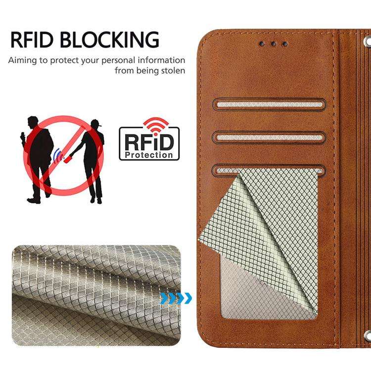 For Blackview A52 / A52 Pro Litter Panda Embossing RFID Leather Phone Case with Lanyard(Brown)