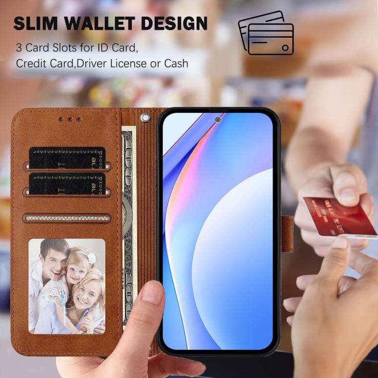 For Blackview A52 / A52 Pro Litter Panda Embossing RFID Leather Phone Case with Lanyard(Brown)