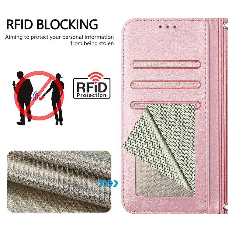 For Doogee Note 59 / Note 59 Pro Litter Panda Embossing RFID Leather Phone Case with Lanyard(Pink)
