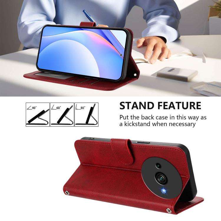 For Oukitel C59 / C59 Pro Litter Panda Embossing RFID Leather Phone Case with Lanyard(Wine Red)
