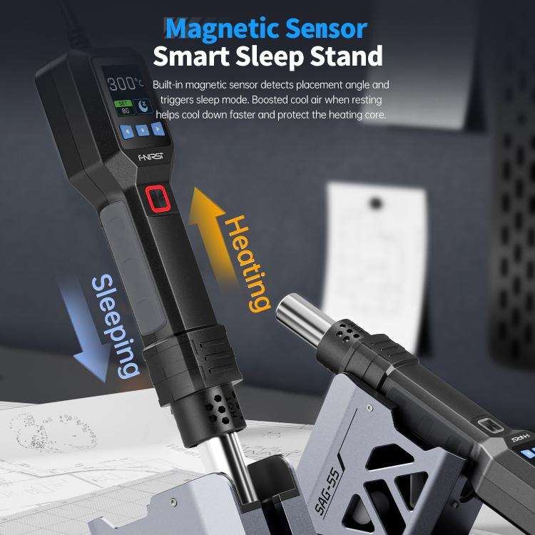 FNIRSI SAG-55 550W High Temperature Portable Micro Hot Air Gun, Type:Standard Ordinary Base(US Plug)