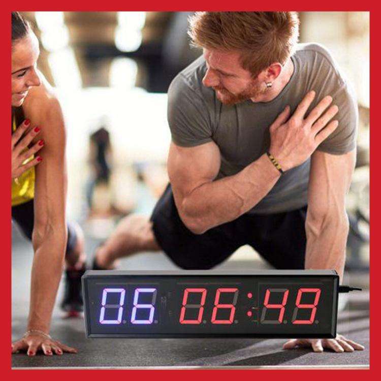 KYX--0018 Aluminum Alloy Shell 1.8 inch 6-digit LED Sports Fitness Multi-function Timer, Plug:AU ...
