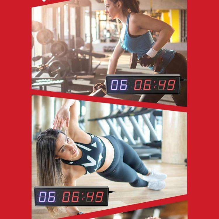 KYX--0018 Aluminum Alloy Shell 1.8 inch 6-digit LED Sports Fitness Multi-function Timer, Plug:AU ...