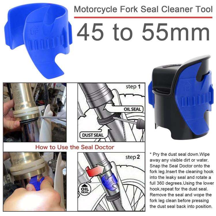Motorcycle Fork Seal Cleaner, Front Fork Seal Cleaner Tool, Shock Repair Absorber Tool 45mm-55mm(...