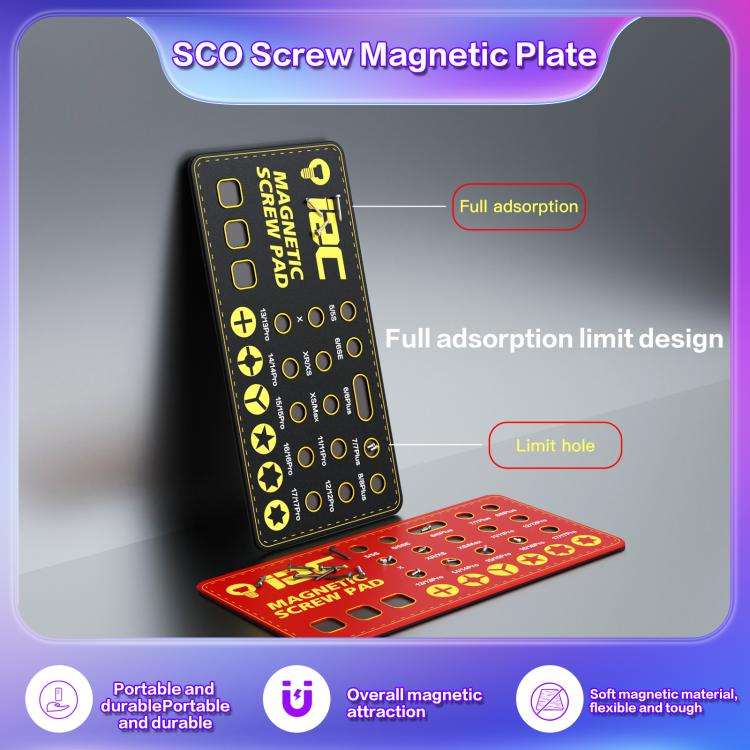 i2C SCO Full Adsorption Magnetic Screw Plate(Red)
